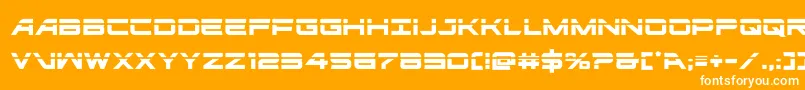 ghostclanlaser-Schriftart – Weiße Schriften auf orangefarbenem Hintergrund