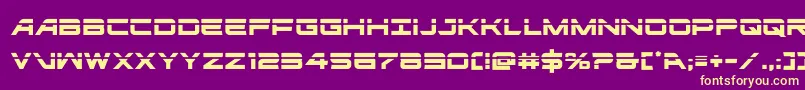 フォントghostclanlaser – 紫の背景に黄色のフォント