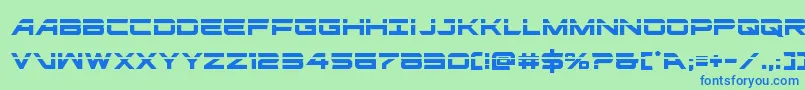 フォントghostclanlaser – 青い文字は緑の背景です。