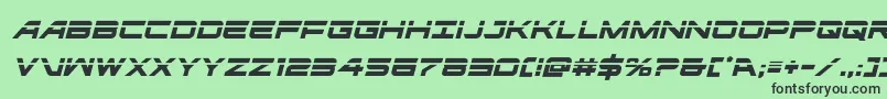 フォントghostclanlaserital – 緑の背景に黒い文字