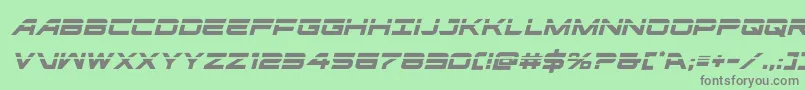 フォントghostclanlaserital – 緑の背景に灰色の文字