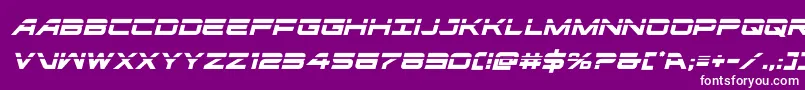 フォントghostclanlaserital – 紫の背景に白い文字