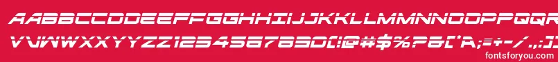 フォントghostclanlaserital – 赤い背景に白い文字