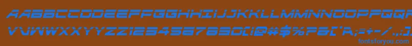 フォントghostclanlaserital – 茶色の背景に青い文字