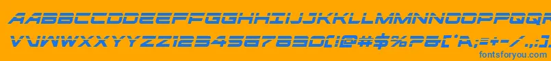 フォントghostclanlaserital – オレンジの背景に青い文字