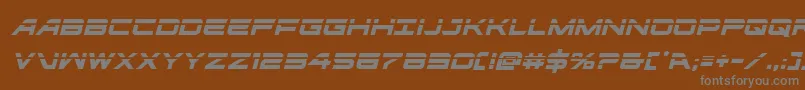 フォントghostclanlaserital – 茶色の背景に灰色の文字