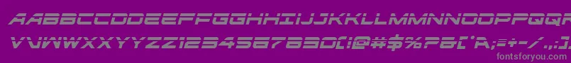 フォントghostclanlaserital – 紫の背景に灰色の文字