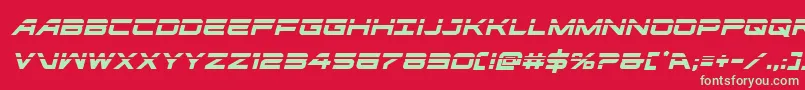 フォントghostclanlaserital – 赤い背景に緑の文字