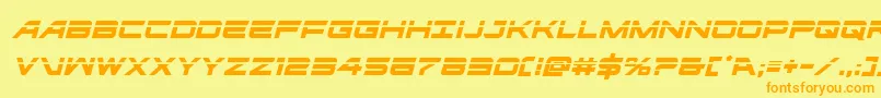 ghostclanlaserital Font – Orange Fonts on Yellow Background