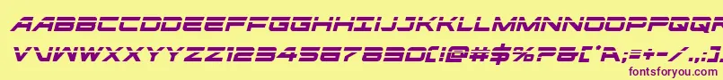 ghostclanlaserital Font – Purple Fonts on Yellow Background