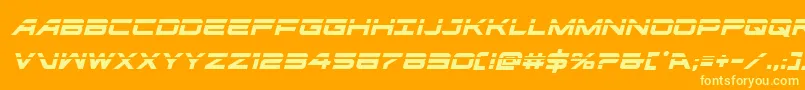 フォントghostclanlaserital – オレンジの背景に黄色の文字