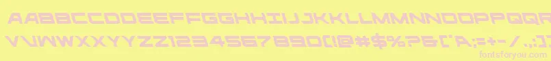 ghostclanleft-fontti – vaaleanpunaiset fontit keltaisella taustalla