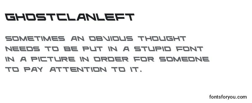 Review of the Ghostclanleft (127927) Font