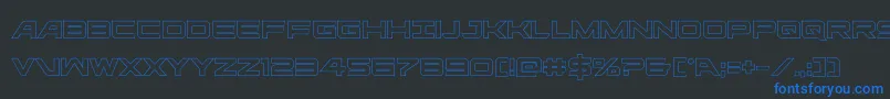 ghostclanout Font – Blue Fonts on Black Background