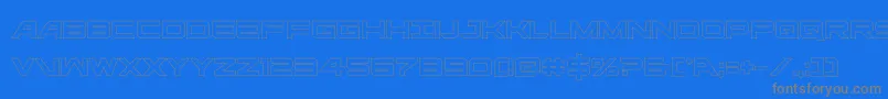 フォントghostclanout – 青い背景に灰色の文字