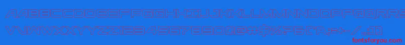 ghostclanout-Schriftart – Rote Schriften auf blauem Hintergrund