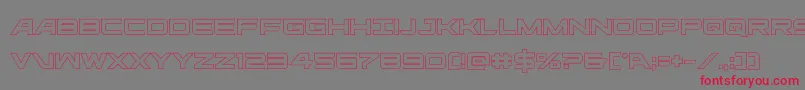 ghostclanout-Schriftart – Rote Schriften auf grauem Hintergrund
