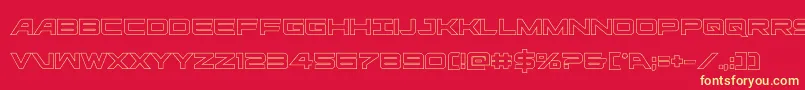 Fonte ghostclanout – fontes amarelas em um fundo vermelho