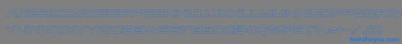 ghostclanout-Schriftart – Blaue Schriften auf grauem Hintergrund