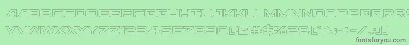 フォントghostclanout – 緑の背景に灰色の文字