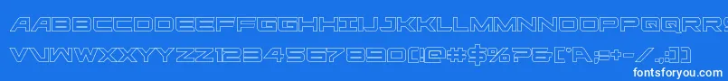 ghostclanout-Schriftart – Weiße Schriften auf blauem Hintergrund