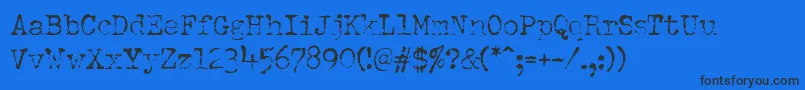 DumboldtypewriterLight-Schriftart – Schwarze Schriften auf blauem Hintergrund
