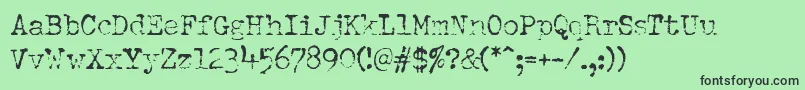 Шрифт DumboldtypewriterLight – чёрные шрифты на зелёном фоне
