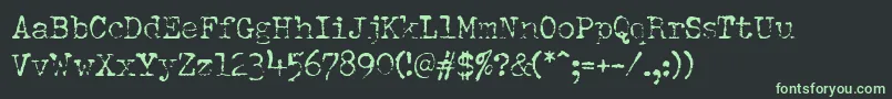 DumboldtypewriterLight-fontti – vihreät fontit mustalla taustalla