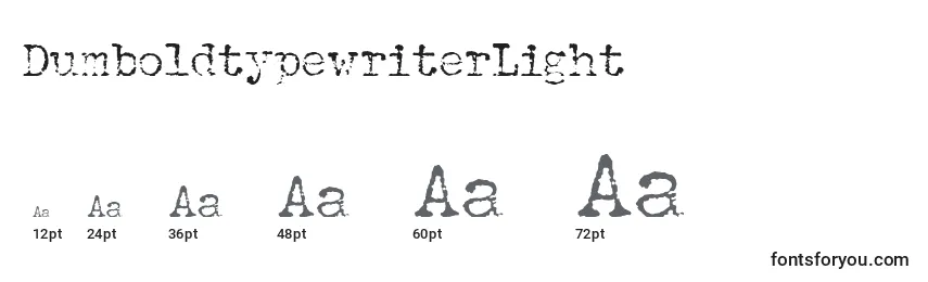 DumboldtypewriterLight Font Sizes