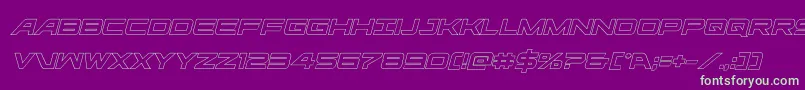 ghostclanoutital Font – Green Fonts on Purple Background