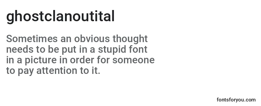 Review of the Ghostclanoutital (127931) Font