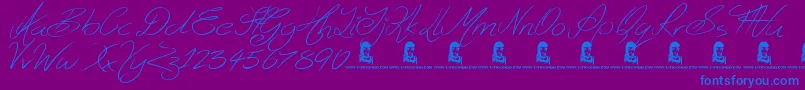 Ghosting Font – Blue Fonts on Purple Background