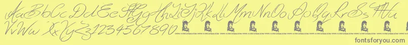 Ghosting Font – Gray Fonts on Yellow Background
