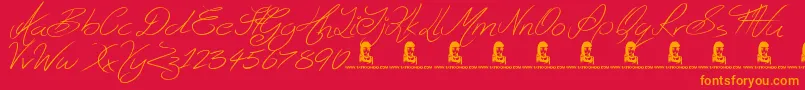 Ghosting Font – Orange Fonts on Red Background