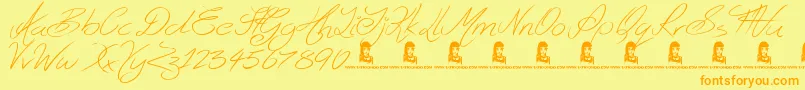 fuente Ghosting – Fuentes Naranjas Sobre Fondo Amarillo