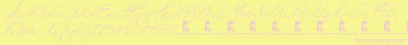 Ghosting Font – Pink Fonts on Yellow Background