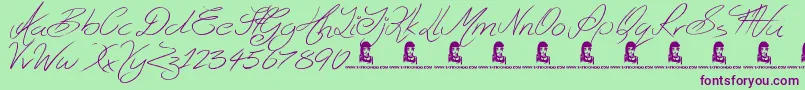 Ghosting Font – Purple Fonts on Green Background