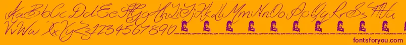 Ghosting Font – Purple Fonts on Orange Background