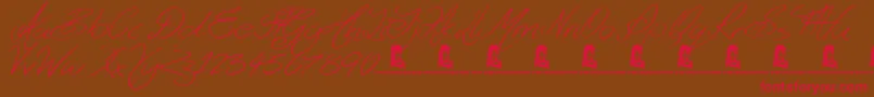 Ghosting-Schriftart – Rote Schriften auf braunem Hintergrund