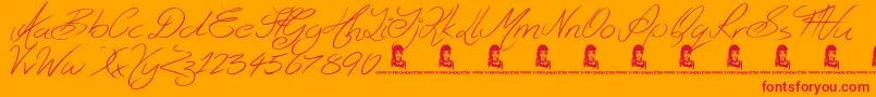 Ghosting Font – Red Fonts on Orange Background