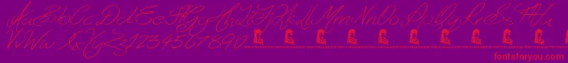 Ghosting Font – Red Fonts on Purple Background