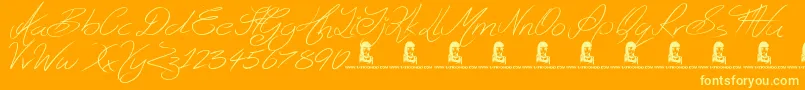 Ghosting Font – Yellow Fonts on Orange Background