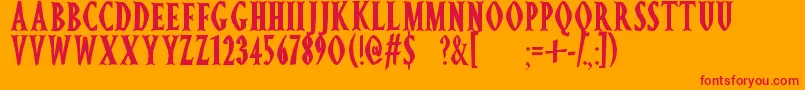 Ghostz-Schriftart – Rote Schriften auf orangefarbenem Hintergrund