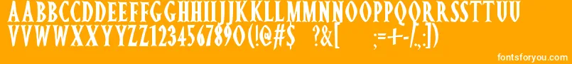 Ghostz-Schriftart – Weiße Schriften auf orangefarbenem Hintergrund