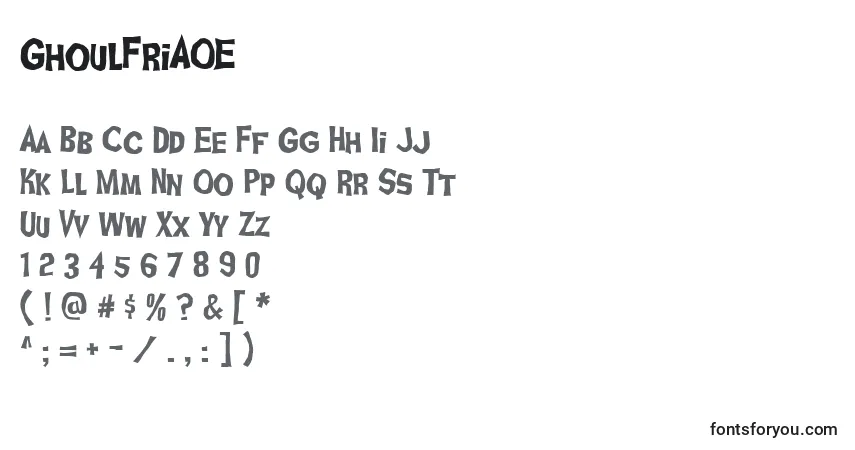 Schriftart GhoulFriAOE (127938) – Alphabet, Zahlen, spezielle Symbole