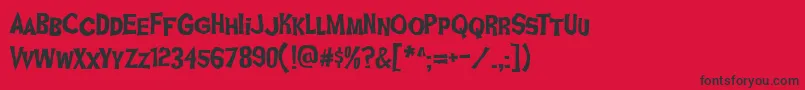 GhoulFriAOE Font – Black Fonts on Red Background