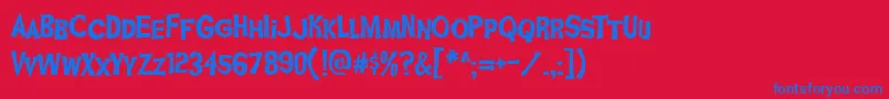GhoulFriAOE Font – Blue Fonts on Red Background