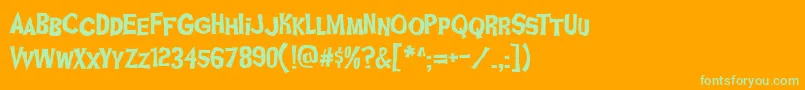 GhoulFriAOE Font – Green Fonts on Orange Background