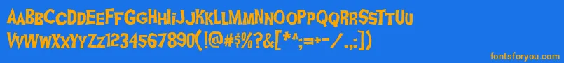 GhoulFriAOE Font – Orange Fonts on Blue Background