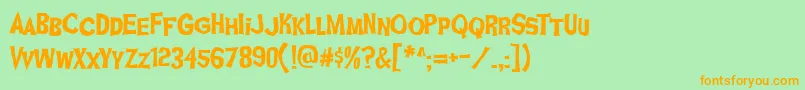 GhoulFriAOE Font – Orange Fonts on Green Background